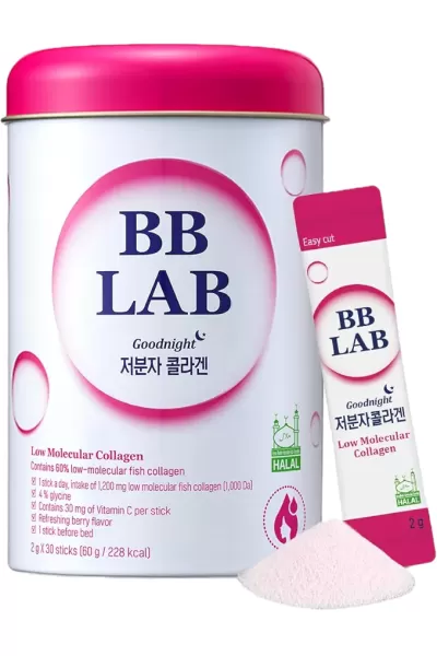 خرید و قیمت پودر کلاژن کم مولکول شبانه BB LAB  بی‌بی لَب اصل