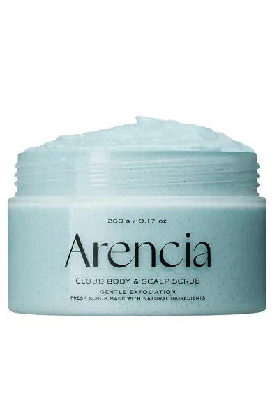 خرید و قیمت اسکراب کف سر و بدن سوسن و نعناع فرانسوی لایه بردار ملایم و پاک کننده عمقی پوست ARENCIA  آرنسیا اصل