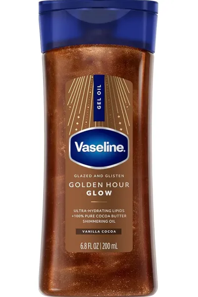 خرید و قیمت ژل روغن بدن شاین‌دار و آبرسان گلدن آور با کره کاکائو Vaseline  وازلین اصل