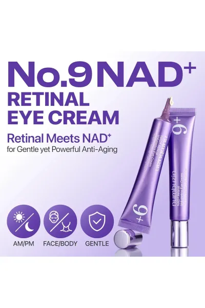  تصویر 1 : کرم دور چشم رتینال +NAD شماره ۹ ضد چروک روشن کننده و حاوی پپتید سایز بزرگ نامبوزین Numbuzin 