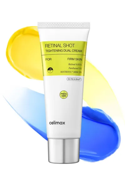 خرید و قیمت کرم دوگانه رتینال شات ضد چروک تسکین دهنده و جوانساز پوست Celimax  سلیمکس اصل