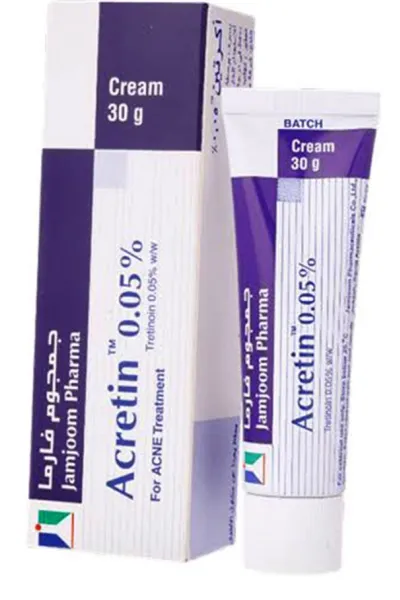 کرم آکرتین حاوی ترتینوئین برای درمان جوش و لک‌های پوستی جمجوم فارما Jamjoom Pharma