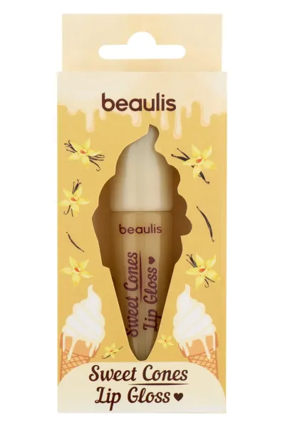 لیپ گلاس 108 Vanilla Cream با جلوه براق و رنگ قهوه‌ای روشن برای لب  بیولیس Beaulis