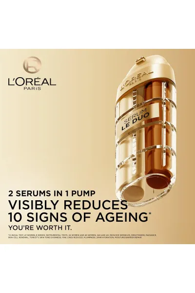  تصویر 1 : سرم ضد پیری دوکاره سفت کننده و روشن کننده پوست با کلاژن لورال پاریس L'Oreal Paris 