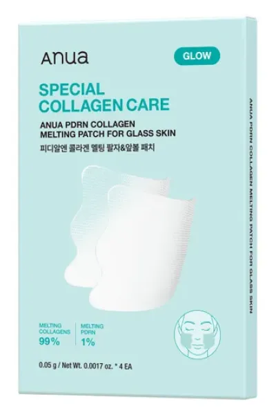 پچ گونه کلاژن PDRN آب‌شونده برای آبرسانی و شادابی پوست ۴ عددی آنوا Anua
