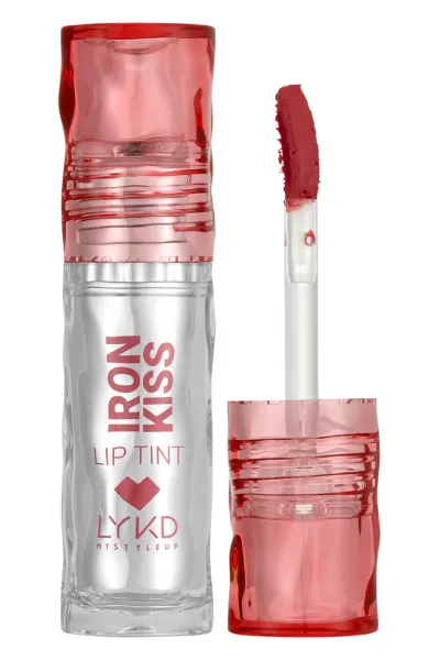 تینت لب و لیپ گلاس رنگی Iron Kiss 625 Red Reactor قرمز پررنگ  لایکد LYKD